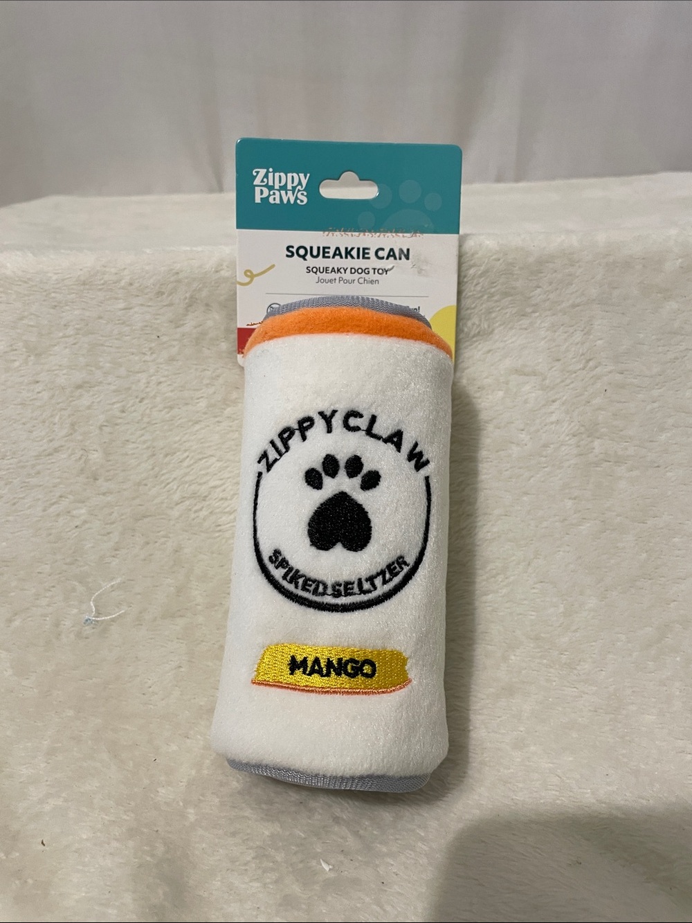 ZippyPaws Squeakie Can Plush Dog Toy - Mango